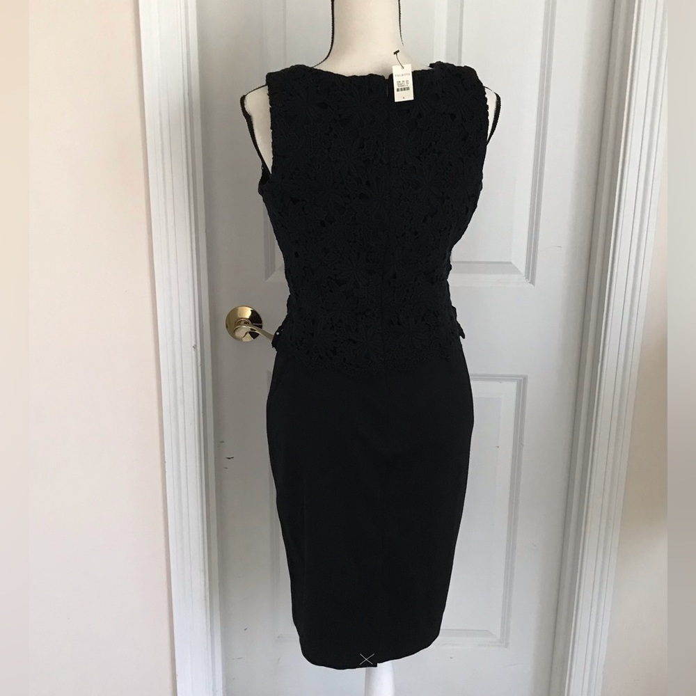 Talbots PONTE KNIT LACE SHEATH DRESS - Picture 3 of 4